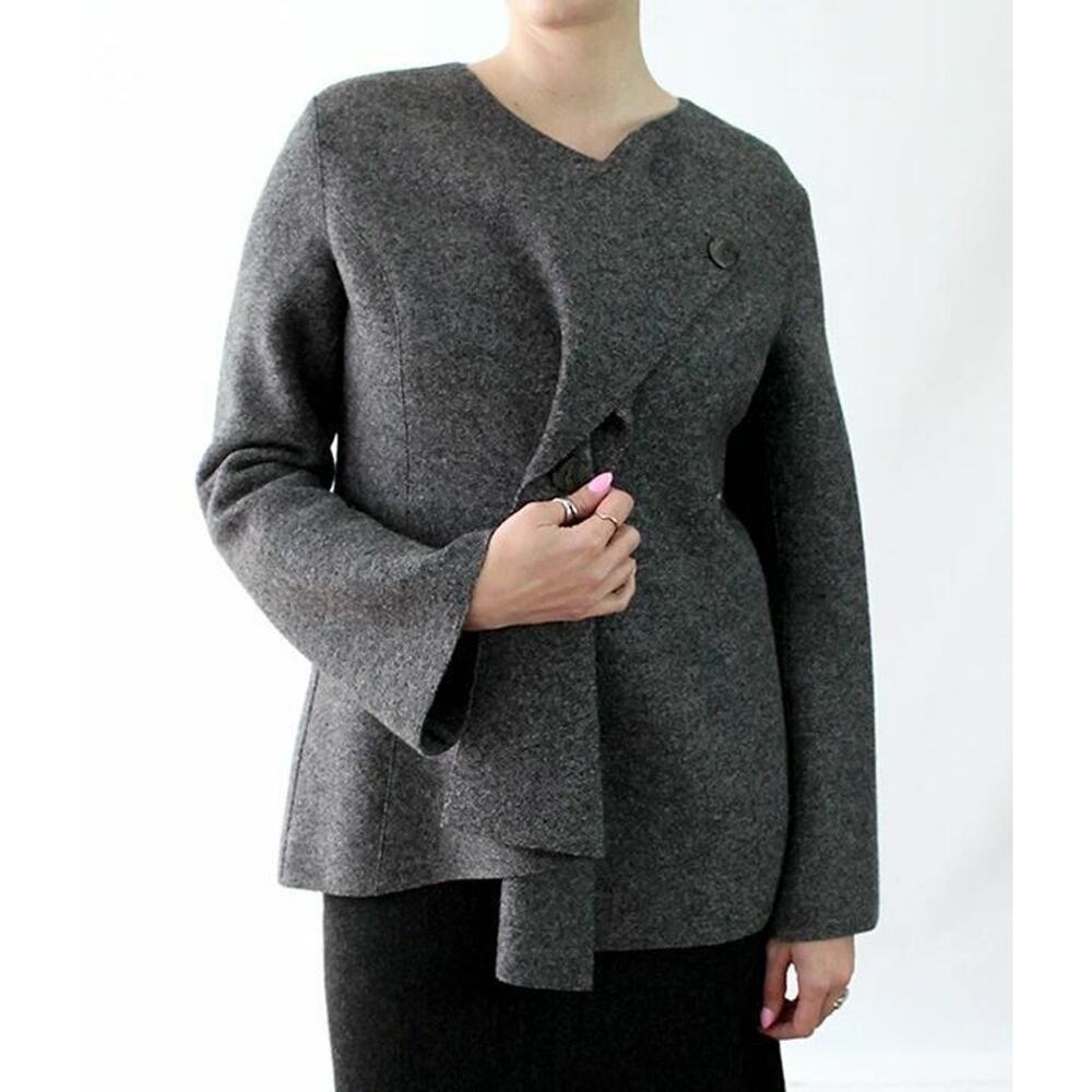 B5 New Beyond Threads Mayu Draped Lapel Charcoal … - image 2